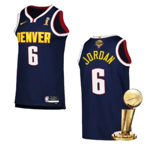 Denver Nuggets 2023 NBA Finals Champions DeAndre Jordan Icon Edition Navy Jersey - 49Native