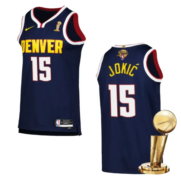 Denver Nuggets 2023 NBA Finals Champions Nikola Jokic Icon Edition Navy Jersey - 49Native