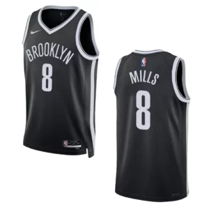 2022-23 Icon Edition Brooklyn Nets Patty Mills Black Swingman Jersey - 49Native