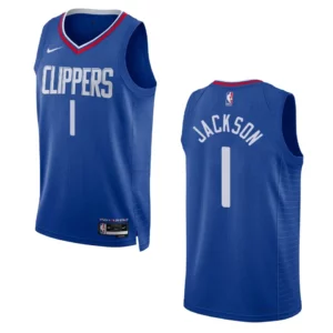 2022-23 Icon Edition Los Angeles Clippers Reggie Jackson Royal Swingman Jersey - 49Native