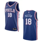 2022-23 Icon Edition Philadelphia 76ers Shake Milton Royal Swingman Jersey - 49Native