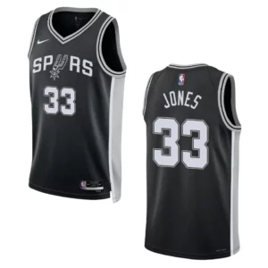 2022-23 Icon Edition San Antonio Spurs Tre Jones Black Swingman Jersey - 49Native
