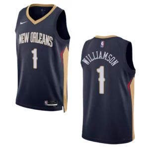 2022-23 Icon Edition New Orleans Pelicans Zion Williamson Navy Swingman Jersey - 49Native