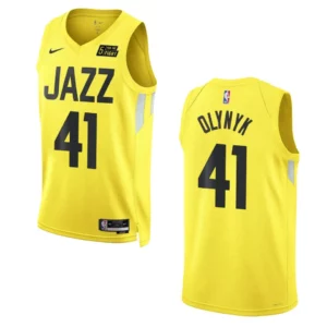 2022-23 Icon Utah Jazz Kelly Olynyk Gold Swingman Jersey - 49Native