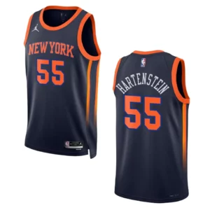 Isaiah Hartenstein Statement Edition New York Knicks 2022-23 Black Swingman Jersey - 49Native
