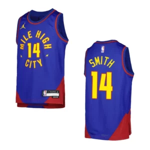 2022-23 Denver Nuggets Youth Statement Edition Ish Smith Blue Jersey - 49Native