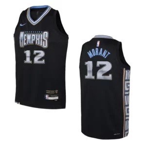 Memphis Grizzlies 2022-23 City Edition Youth Ja Morant Black Jersey - 49Native