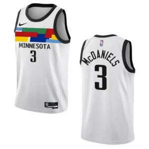 Jaden McDaniels City Edition Minnesota Timberwolves 2022-23 White Swingman Jersey - 49Native