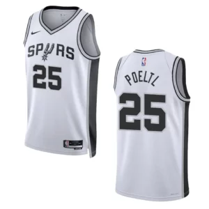 Jakob Poeltl Association Edition San Antonio Spurs 2022-23 White Swingman Jersey - 49Native