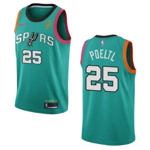 San Antonio Spurs Jakob Poeltl Teal City Edition 2022-23 Swingman Jersey - 49Native