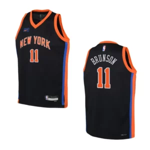Youth New York Knicks 2022-23 City Edition Jalen Brunson Black Jersey - 49Native