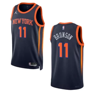 Jalen Brunson Statement Edition New York Knicks 2022-23 Black Swingman Jersey - 49Native