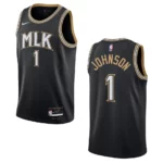 Atlanta Hawks Jalen Johnson 2021 City Edition Jersey Black - 49Native
