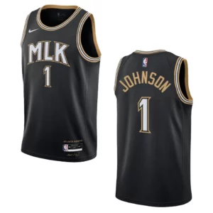 Atlanta Hawks Jalen Johnson 2021 City Edition Jersey Black - 49Native