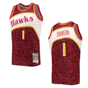 Jalen Johnson Atlanta Hawks Wildlife Hardwood Classics Jersey Red - 49Native