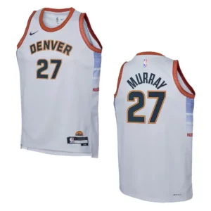 Youth Denver Nuggets 2022-23 City Edition Jamal Murray Grey Jersey - 49Native
