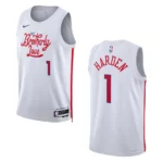 James Harden City Edition Philadelphia 76ers 2022-23 White Swingman Jersey - 49Native