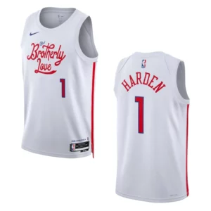 James Harden City Edition Philadelphia 76ers 2022-23 White Swingman Jersey - 49Native