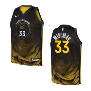 Youth Golden State Warriors 2022-23 City Edition James Wiseman Black Jersey - 49Native