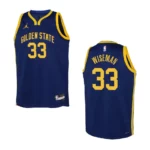 2022-23 Golden State Warriors Youth Statement Edition James Wiseman Navy Jersey - 49Native
