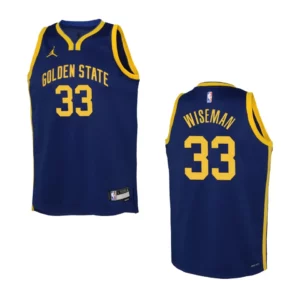 2022-23 Golden State Warriors Youth Statement Edition James Wiseman Navy Jersey - 49Native