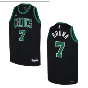 2022-23 Boston Celtics Youth Statement Edition Jaylen Brown Black Jersey - 49Native