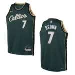 Boston Celtics 2022-23 City Edition Youth Jaylen Brown Green Jersey - 49Native