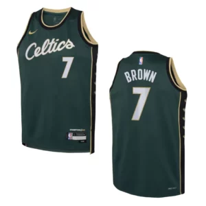 Boston Celtics 2022-23 City Edition Youth Jaylen Brown Green Jersey - 49Native