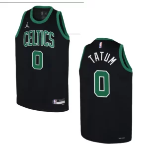 2022-23 Boston Celtics Youth Statement Edition Jayson Tatum Black Jersey - 49Native