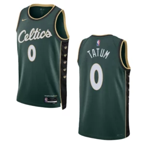 Boston Celtics Jayson Tatum 2022-23 City Edition Dark Green Swingman Jersey - 49Native