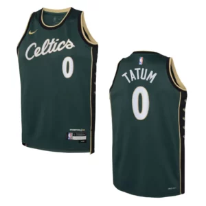 Boston Celtics 2022-23 City Edition Youth Jayson Tatum Green Jersey - 49Native