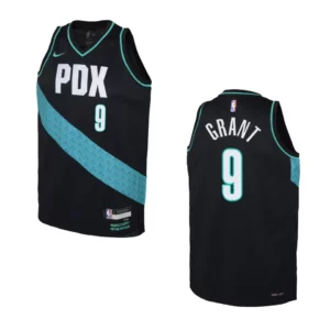 Portland Trail Blazers 2022-23 City Edition Youth Jerami Grant Black Jersey - 49Native