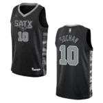 2022-23 San Antonio Spurs Youth Statement Edition Jeremy Sochan Black Jersey - 49Native