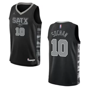 2022-23 San Antonio Spurs Youth Statement Edition Jeremy Sochan Black Jersey - 49Native