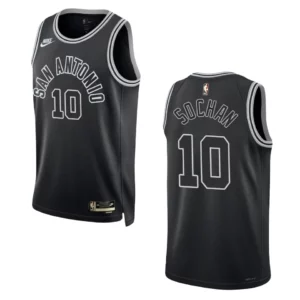 San Antonio Spurs 2022-23 Classic Edition Jeremy Sochan Black Jersey 50th Season - 49Native