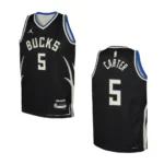 Youth Milwaukee Bucks 2022-23 Statement Edition Jevon Carter Black Jersey - 49Native