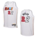 Miami Heat 2022-23 City Edition Youth Jimmy Butler White Jersey - 49Native