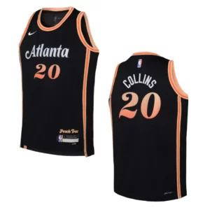 Atlanta Hawks 2022-23 City Edition Youth John Collins Black Jersey - 49Native