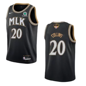 John Collins Hawks 2021 NBA Playoffs Bound Jersey Black - 49Native