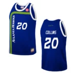 John Collins Atlanta Hawks Hardwood Classics Fashion Jersey Blue - 49Native