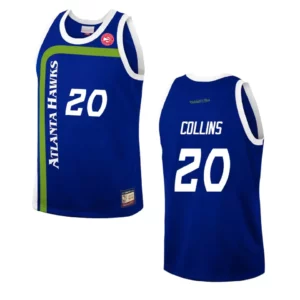John Collins Atlanta Hawks Hardwood Classics Fashion Jersey Blue - 49Native