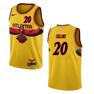 John Collins Atlanta Hawks City Edition Throwback Jersey Yellow - 49Native
