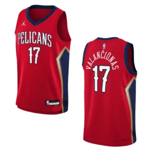 2022-23 New Orleans Pelicans Youth Statement Edition Jonas Valanciunas Red Jersey - 49Native