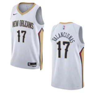 New Orleans Pelicans Jonas Valanciunas 2022-23 Association Edition White Swingman Jersey - 49Native