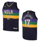 New Orleans Pelicans 2022-23 City Edition Youth Jonas Valanciunas Purple Jersey - 49Native
