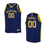 2022-23 Golden State Warriors Youth Statement Edition Jonathan Kuminga Navy Jersey - 49Native