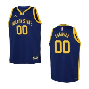 2022-23 Golden State Warriors Youth Statement Edition Jonathan Kuminga Navy Jersey - 49Native
