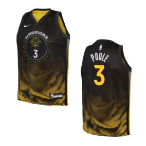Youth Golden State Warriors 2022-23 City Edition Jordan Poole Black Jersey - 49Native