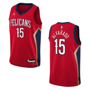 2022-23 New Orleans Pelicans Youth Statement Edition Jose Alvarado Red Jersey - 49Native