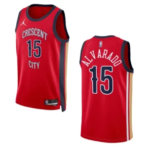 Jose Alvarado Statement Edition New Orleans Pelicans 2023-24 Red Swingman Jersey - 49Native